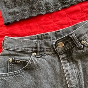 super cute black ‘wash’ denim jeans, flattering height waisted.  10 petite.